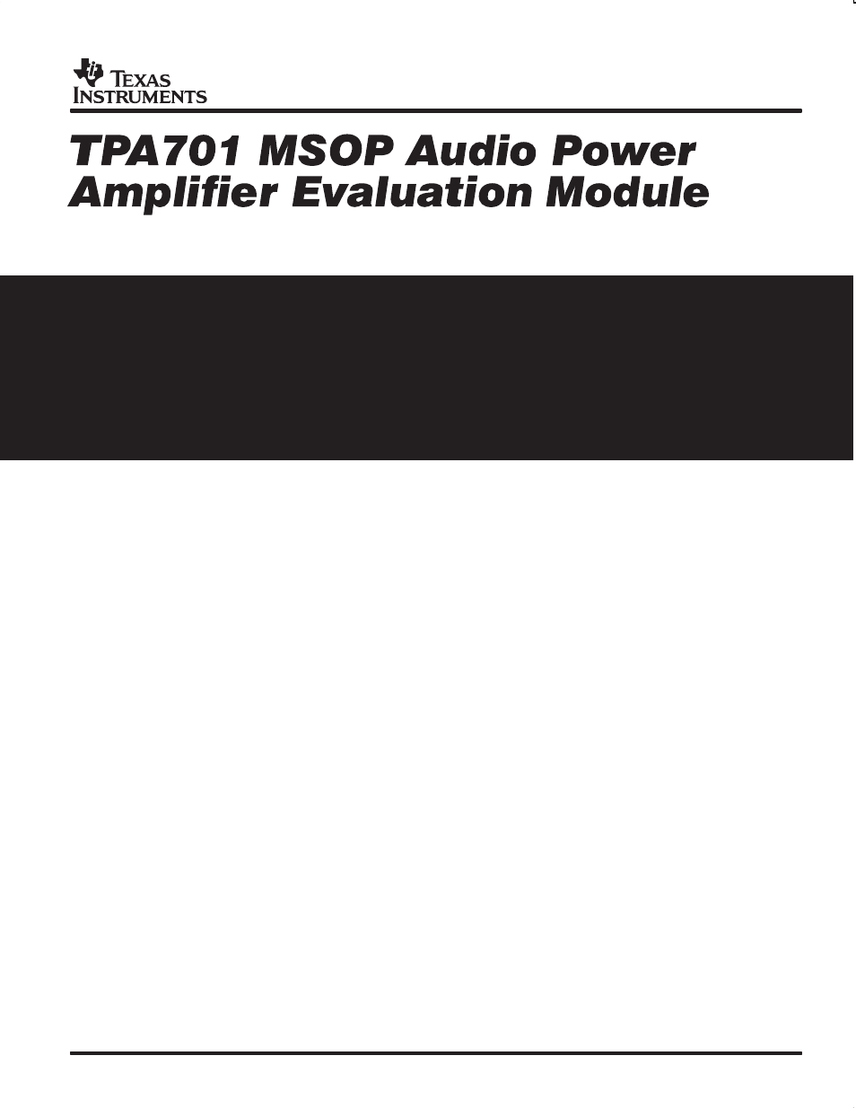 Texas Instruments TPA701 User Manual | 26 pages