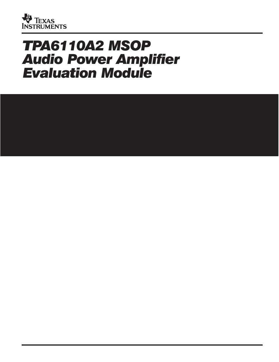 Texas Instruments TPA6110A2 MSOP User Manual | 18 pages