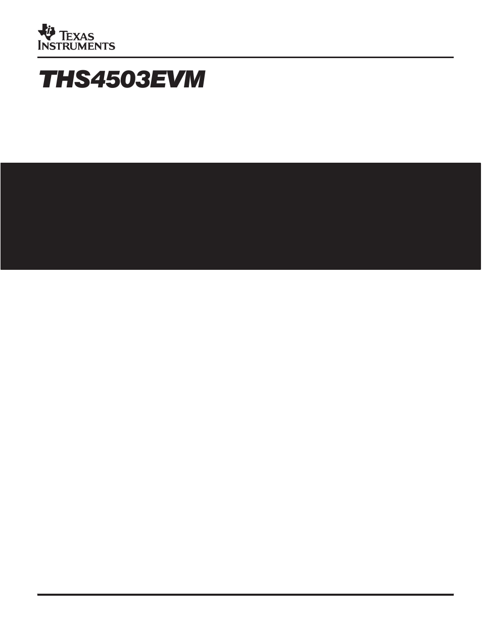 Texas Instruments THS4503EVM User Manual | 28 pages