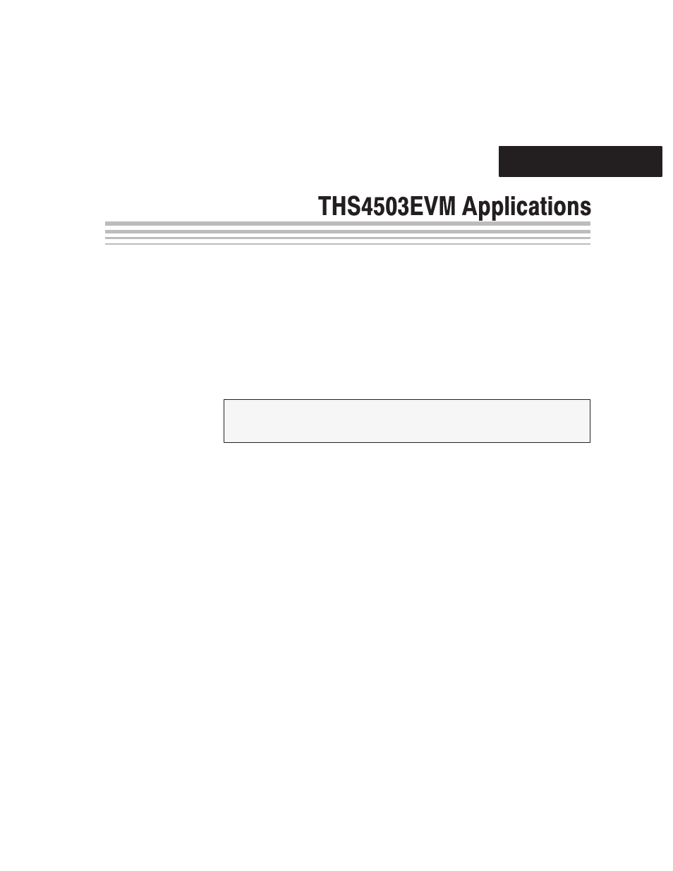 Ths4503evm applications, Chapter 3 | Texas Instruments THS4503EVM User Manual | Page 19 / 28