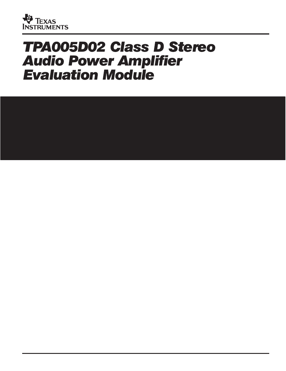 Texas Instruments TPA005D02 User Manual | 50 pages