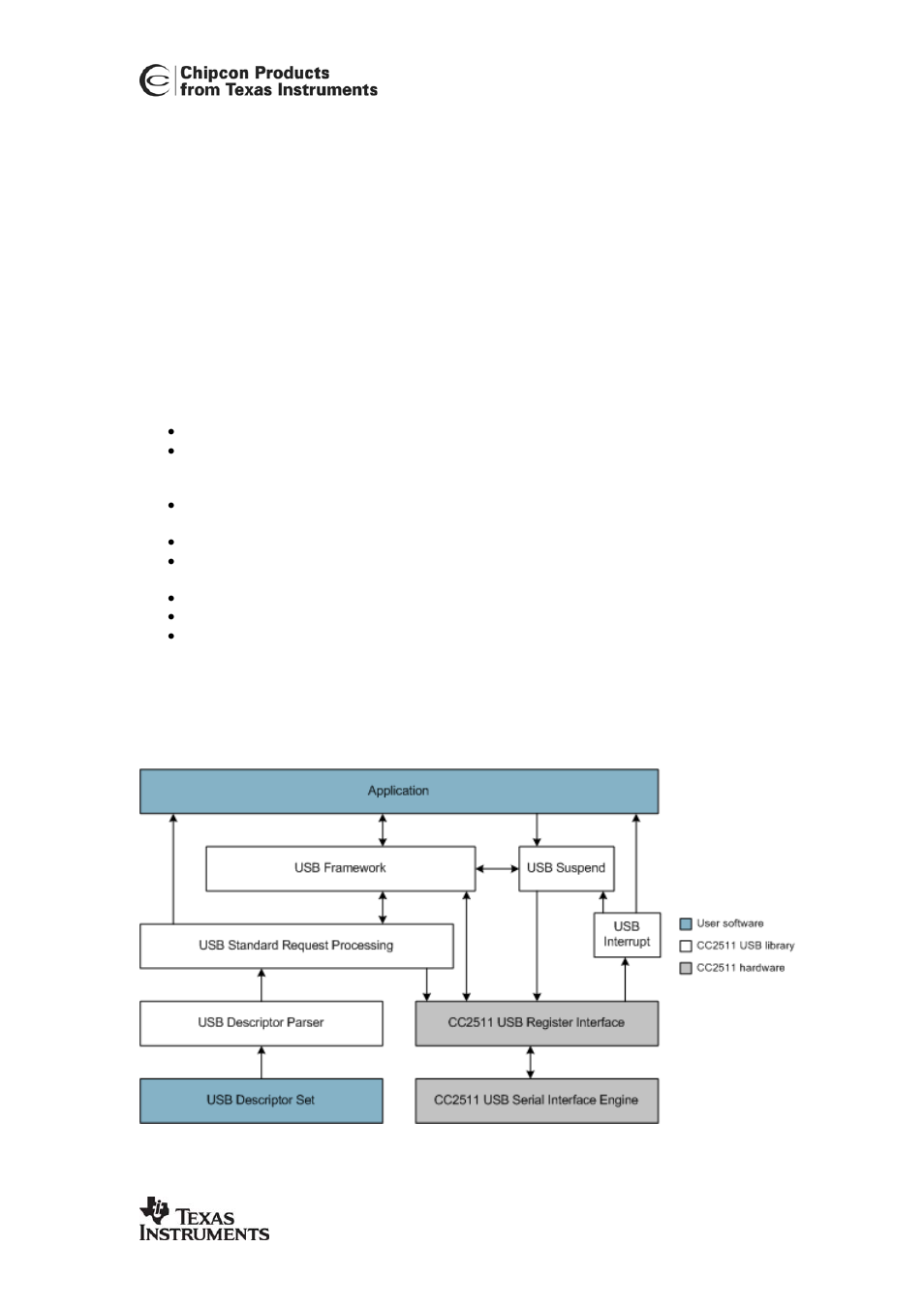Usb development framework, Cc2511 usb embedded firmware library, Cc2511 | Embedded firmware library, Cc2511 dongle | Texas Instruments CC2511 User Manual | Page 15 / 24
