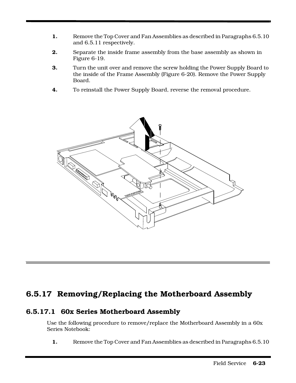 Removing/replacing the motherboard assembly, 17 removing/replacing the motherboard assembly | Texas Instruments 60X User Manual | Page 107 / 212