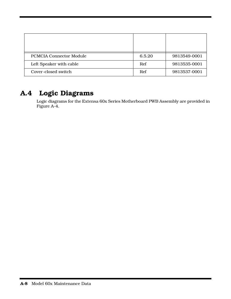 Logic diagrams, A.4 logic diagrams | Texas Instruments 60X User Manual | Page 126 / 212