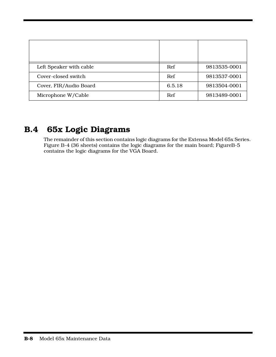 65x logic diagrams, B.4 65x logic diagrams | Texas Instruments 60X User Manual | Page 166 / 212