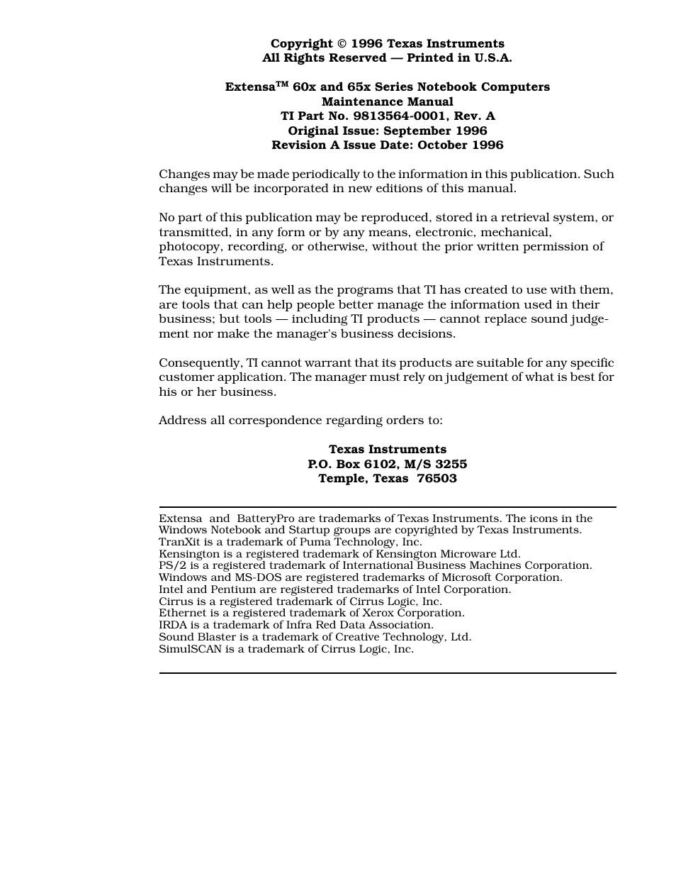 Copyright | Texas Instruments 60X User Manual | Page 2 / 212