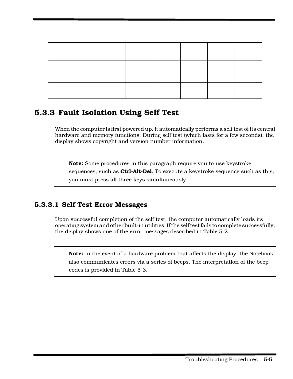 Fault isolation using self test, Self test error messages, 3 fault isolation using self test | 1 self test error messages | Texas Instruments 60X User Manual | Page 75 / 212