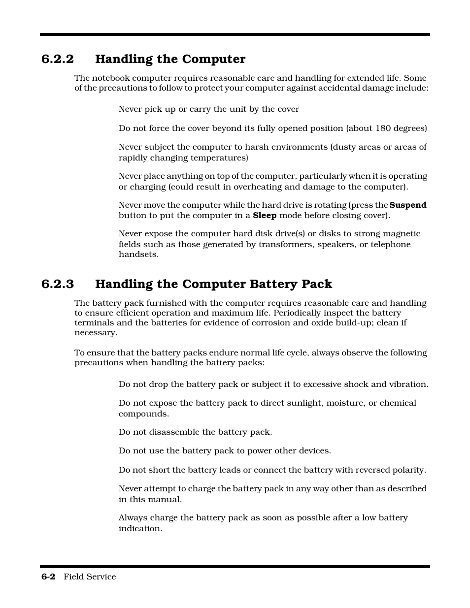 Handling the computer, Handling the computer battery pack, 2 handling the computer | 3 handling the computer battery pack | Texas Instruments 60X User Manual | Page 86 / 212