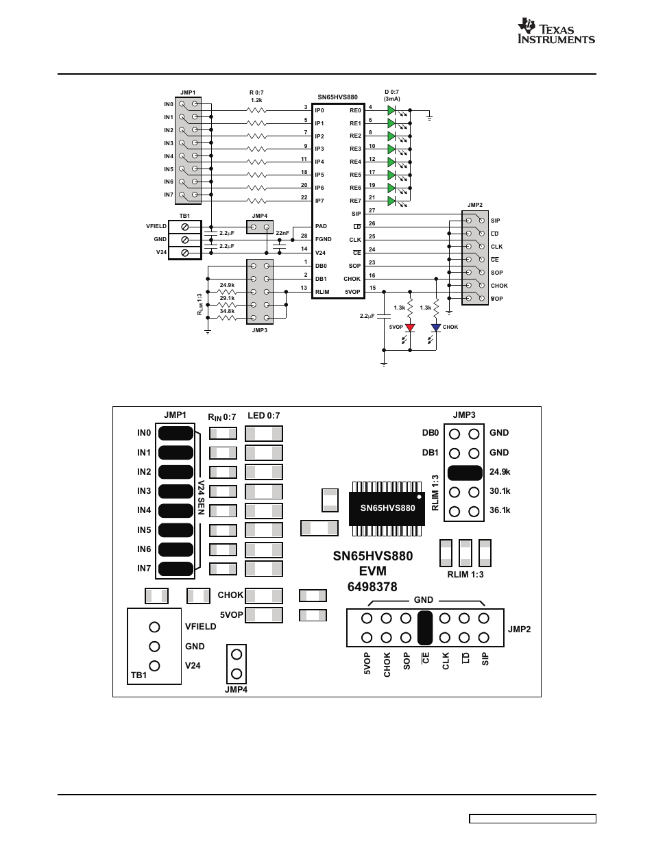 Evm schematic and layout | Texas Instruments SLAU245 User Manual | Page 2 / 4