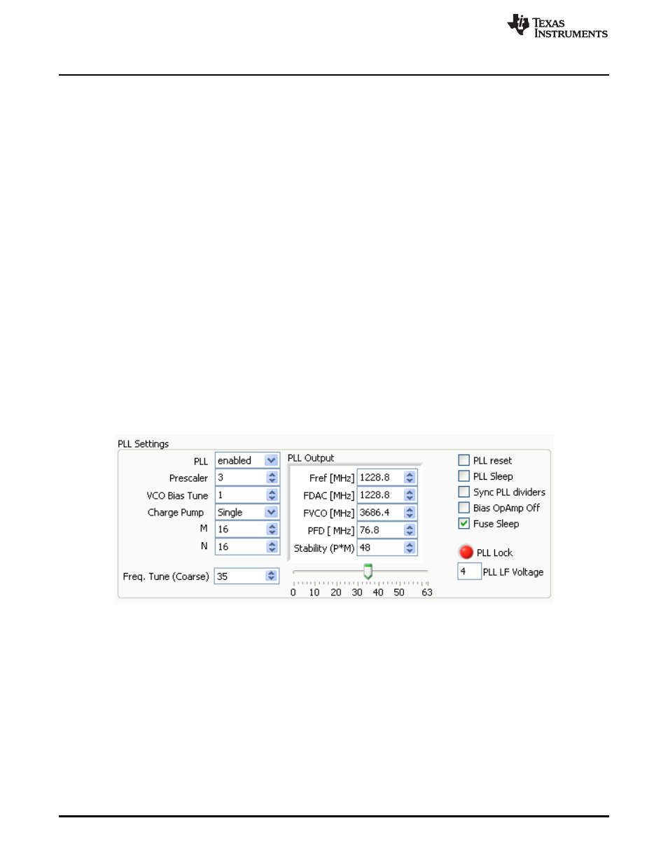 1 lvds delay settings, 2 pll settings | Texas Instruments DAC3482 User Manual | Page 4 / 19
