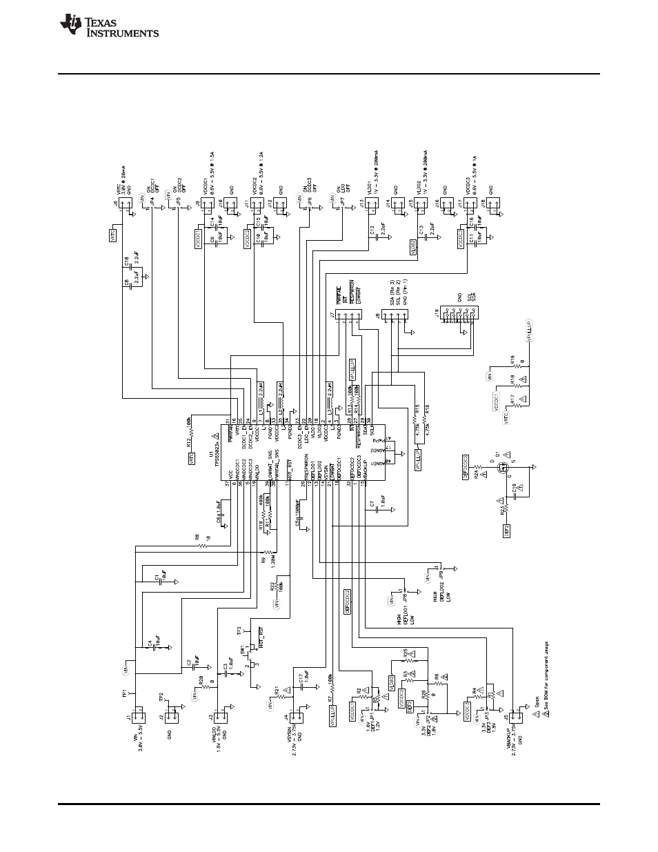 5 schematic and bill of materials, 1 schematic | Texas Instruments TPS65023B User Manual | Page 11 / 14