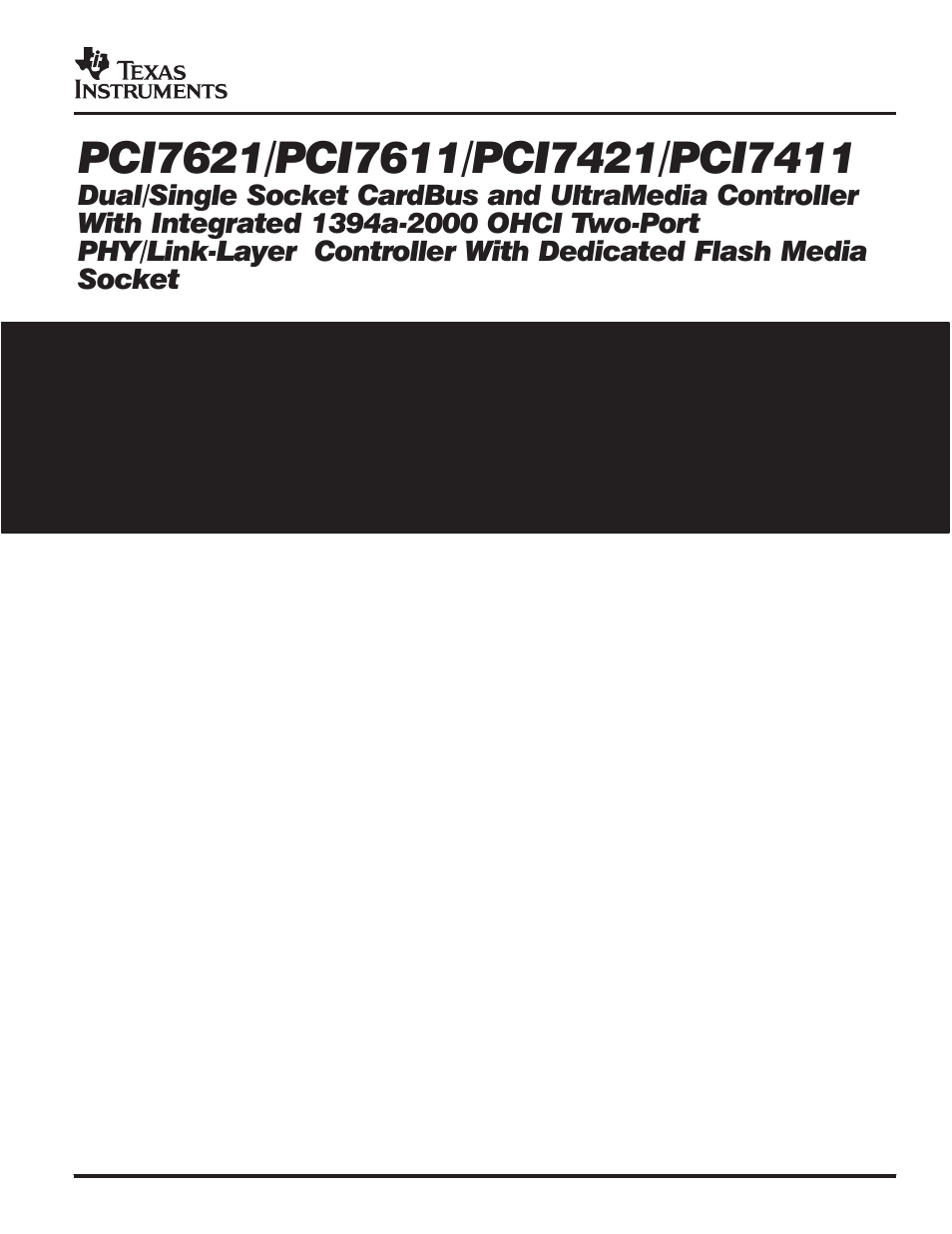 Texas Instruments Dual/Single Socket CardBus and UntraMedia Controller PCI7621 User Manual | 299 pages