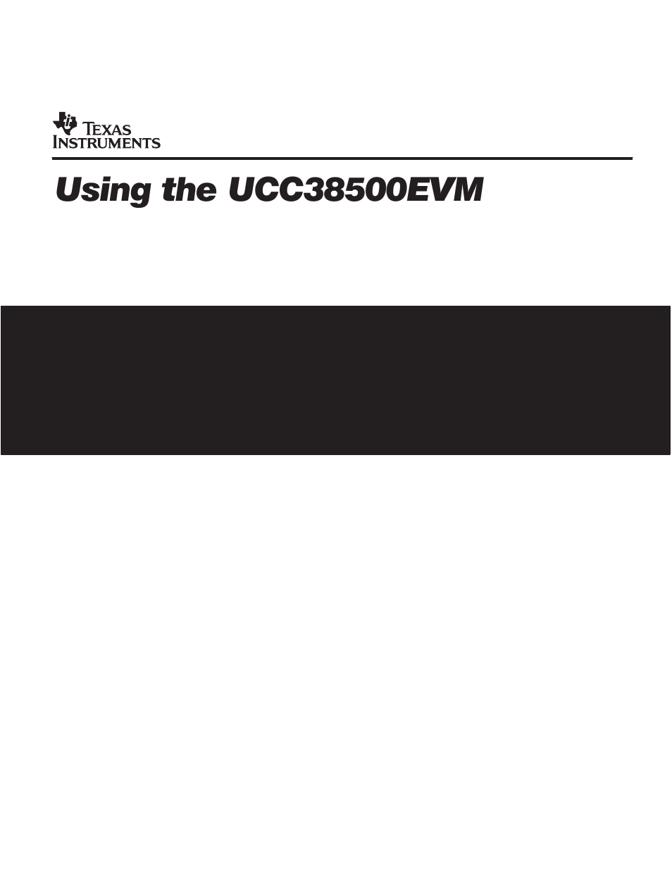 Texas Instruments UCC38500EVM User Manual | 16 pages