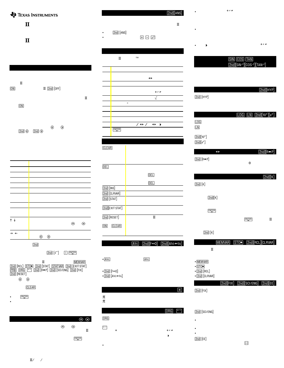 Texas Instruments TI-30X IIS User Manual | 5 pages