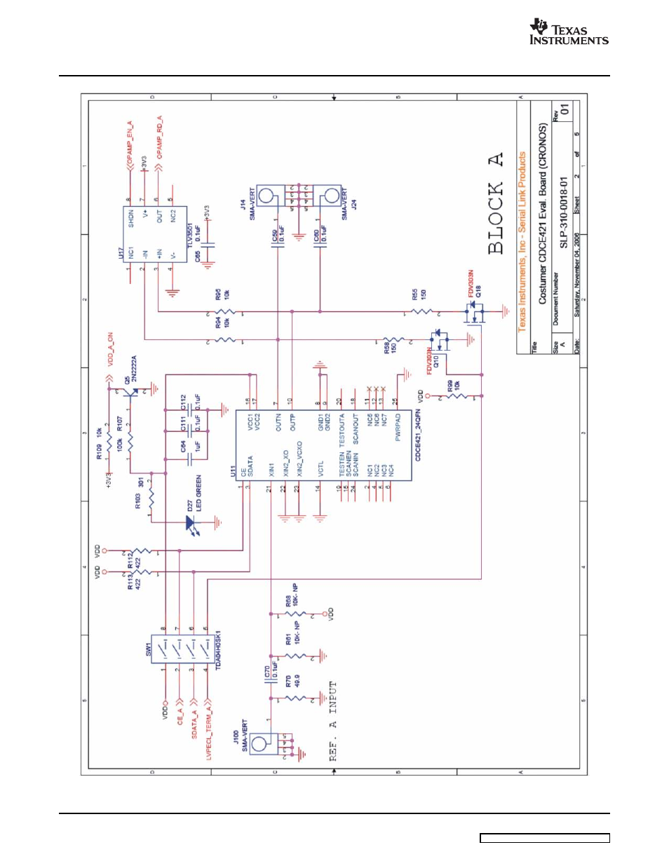 Schematic | Texas Instruments SCAU020 User Manual | Page 16 / 21