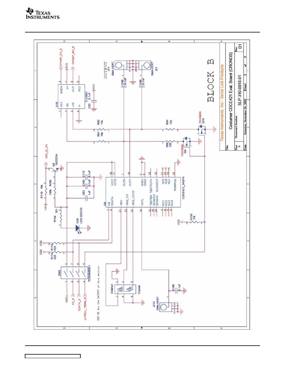 Schematic | Texas Instruments SCAU020 User Manual | Page 17 / 21