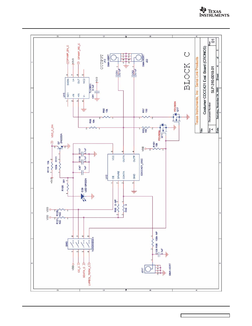 Schematic | Texas Instruments SCAU020 User Manual | Page 18 / 21