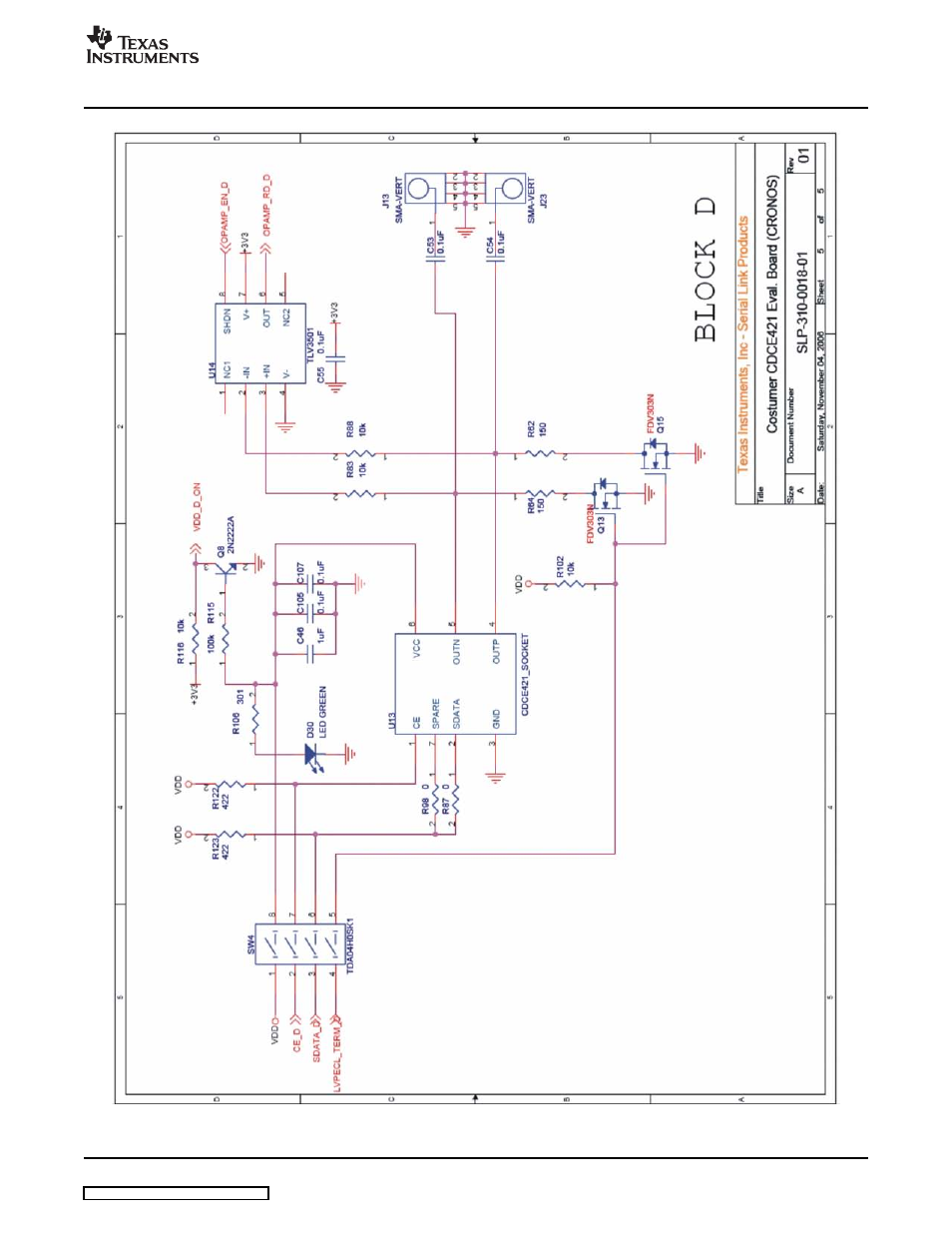 Schematic | Texas Instruments SCAU020 User Manual | Page 19 / 21