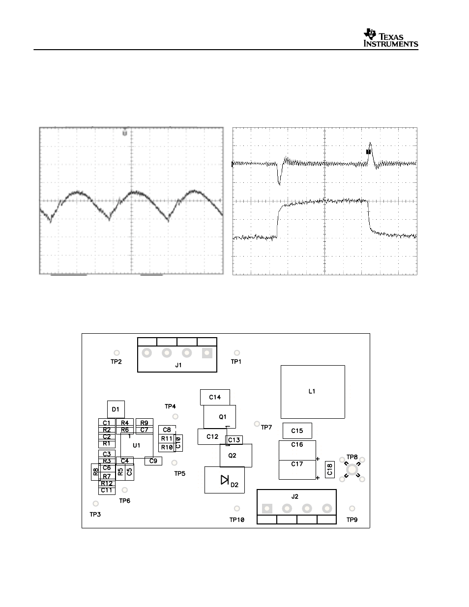 7evm assembly drawing and pcb layout, 3 output ripple and transient response | Texas Instruments TPS40051 User Manual | Page 12 / 17