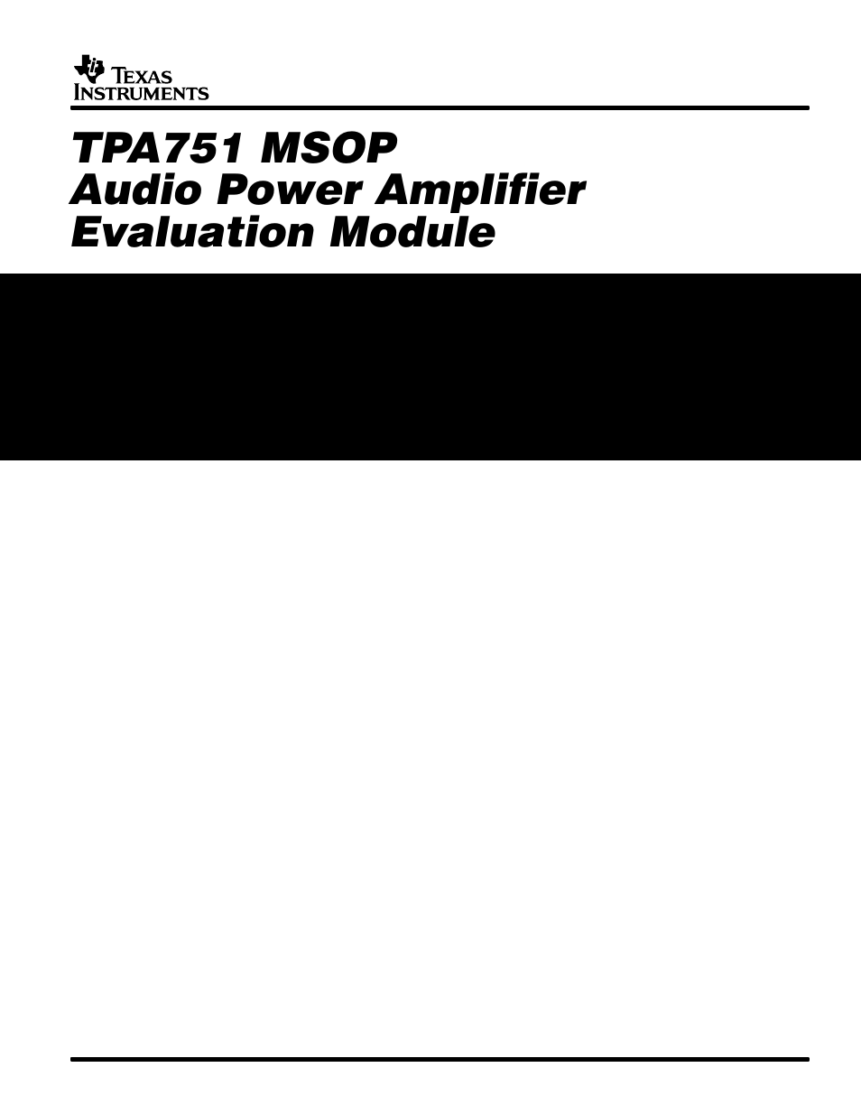 Texas Instruments TPA751 MSOP User Manual | 20 pages