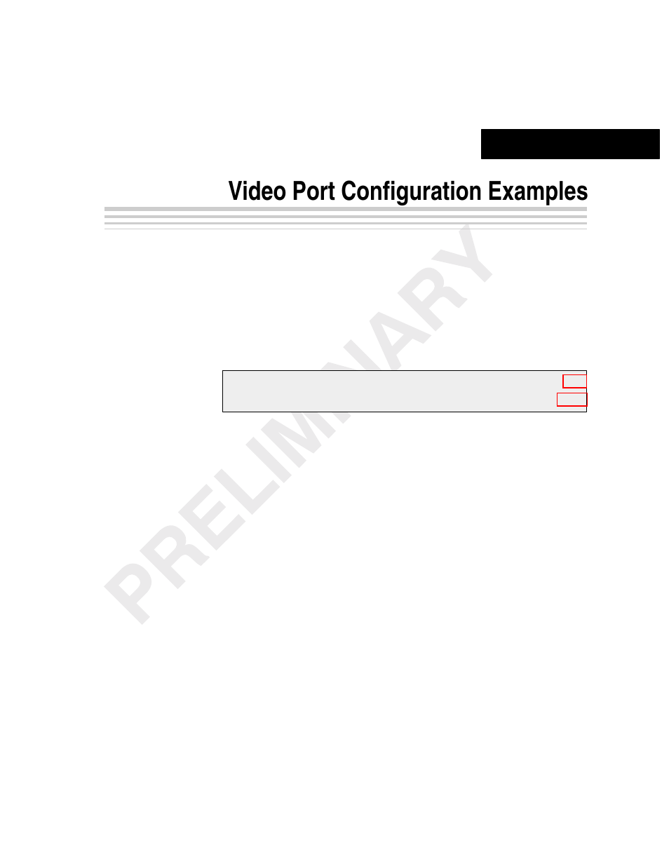 Appendix a: video port configuration examples, Video port configuration examples, Appendix a | Texas Instruments TMS320C64x DSP User Manual | Page 277 / 306