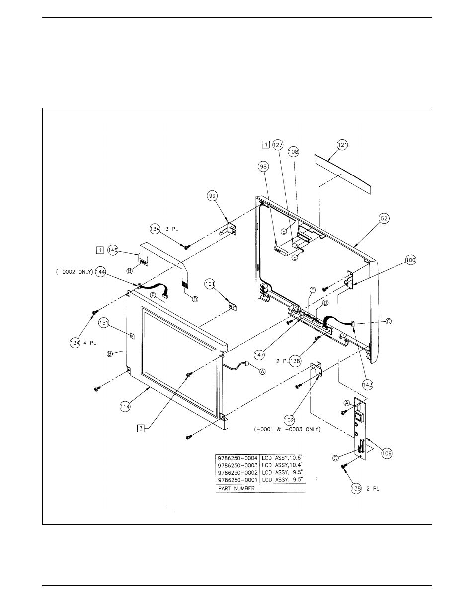 Inch tft cover display assembly, 4 tft color tft, cover display assembly, P/n 9786250-0003 -9 | 2 10.4 inch tft cover display assembly | Texas Instruments 5000 User Manual | Page 144 / 286