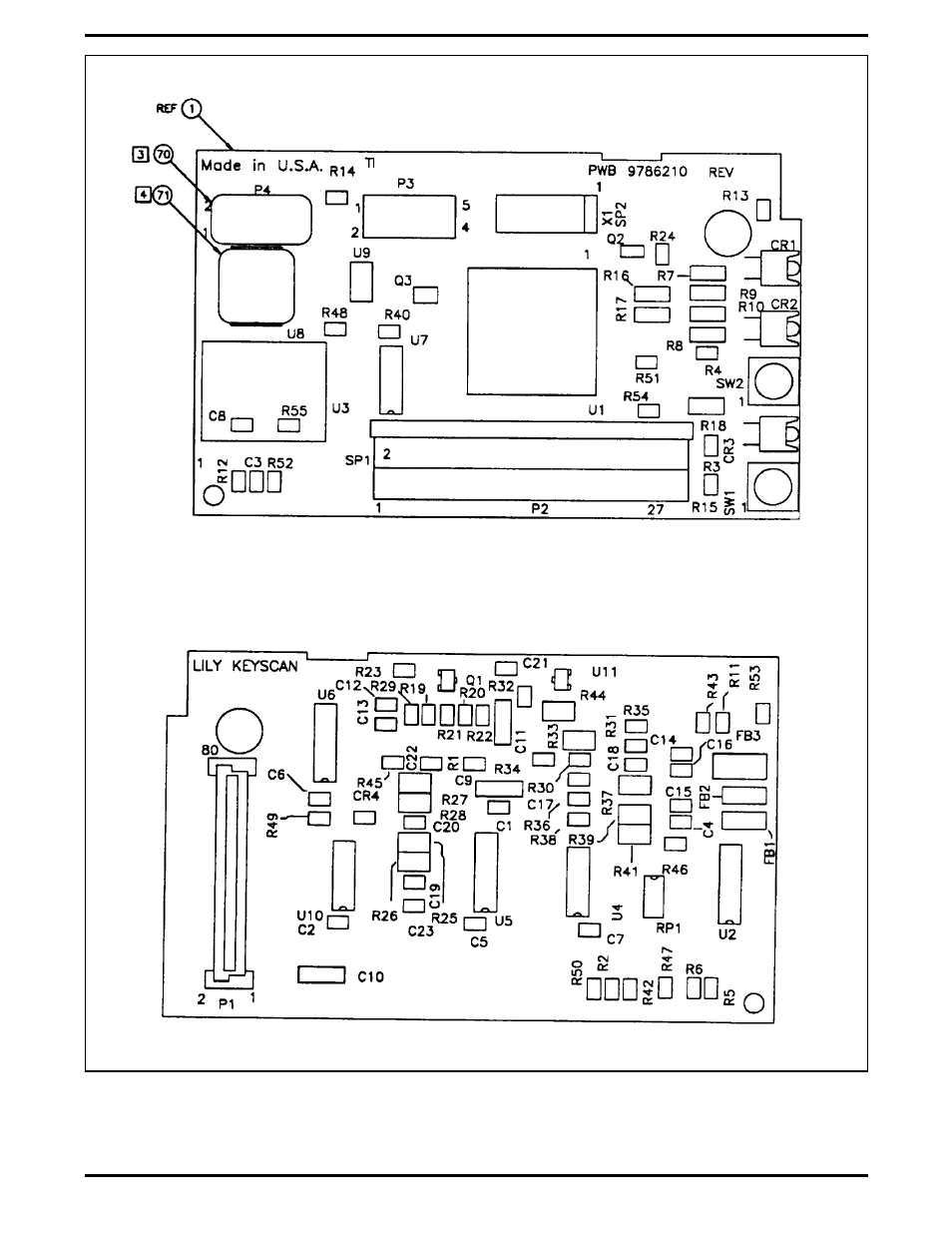 Keyscan board, p/n 9786209-0001 -35, Keyscan board, p/n 9786209-0001 | Texas Instruments 5000 User Manual | Page 172 / 286