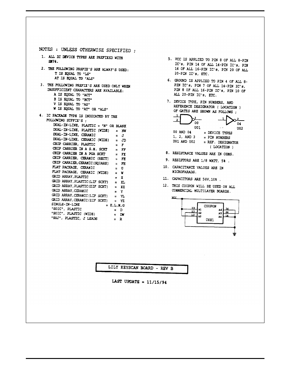 Keyscan board, p/n 9786209, logic diagram, 5 sheets), Keyscan board | Texas Instruments 5000 User Manual | Page 222 / 286