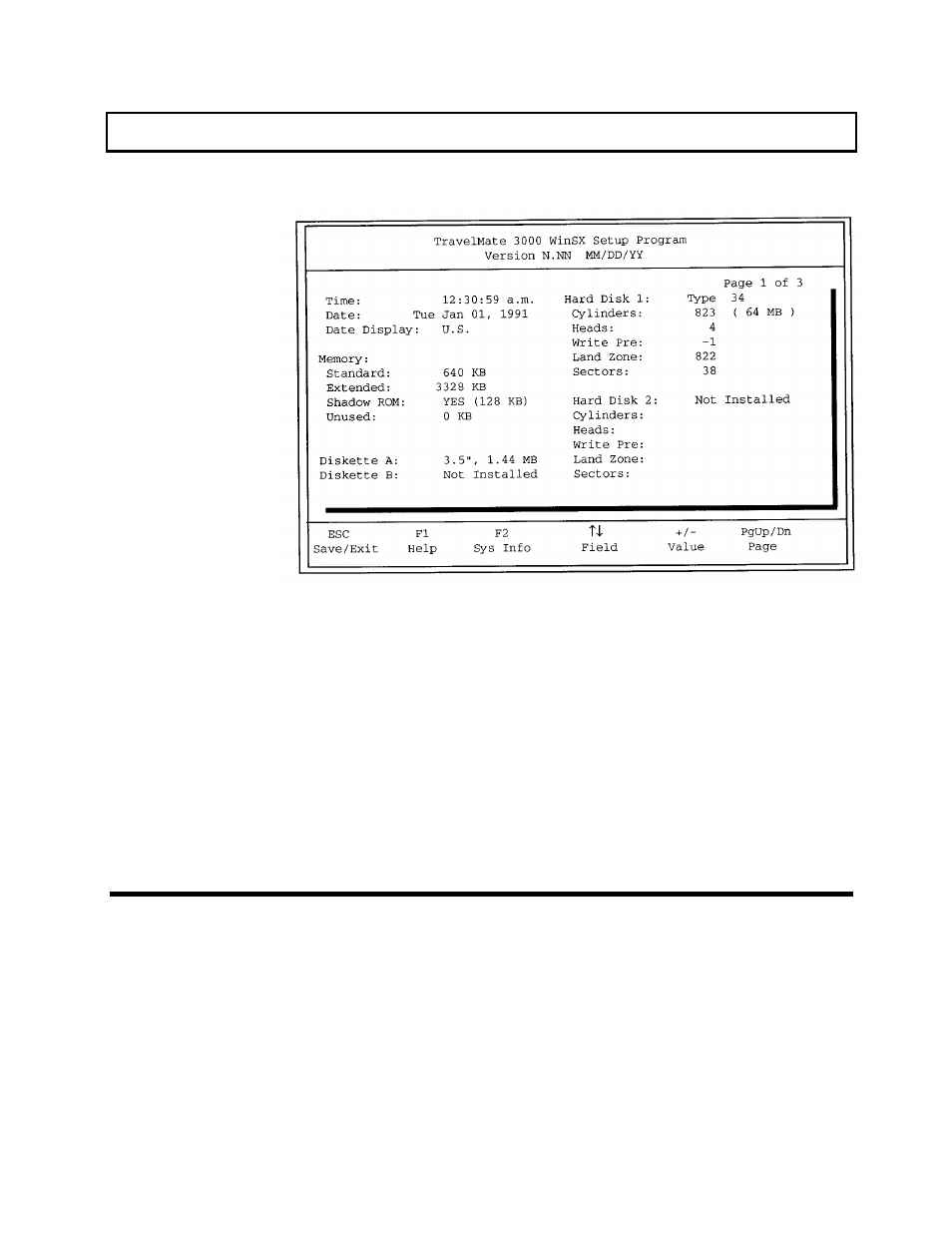 Clock, Time, Date | System options, page 1 | Texas Instruments 3000 WinSX User Manual | Page 78 / 219