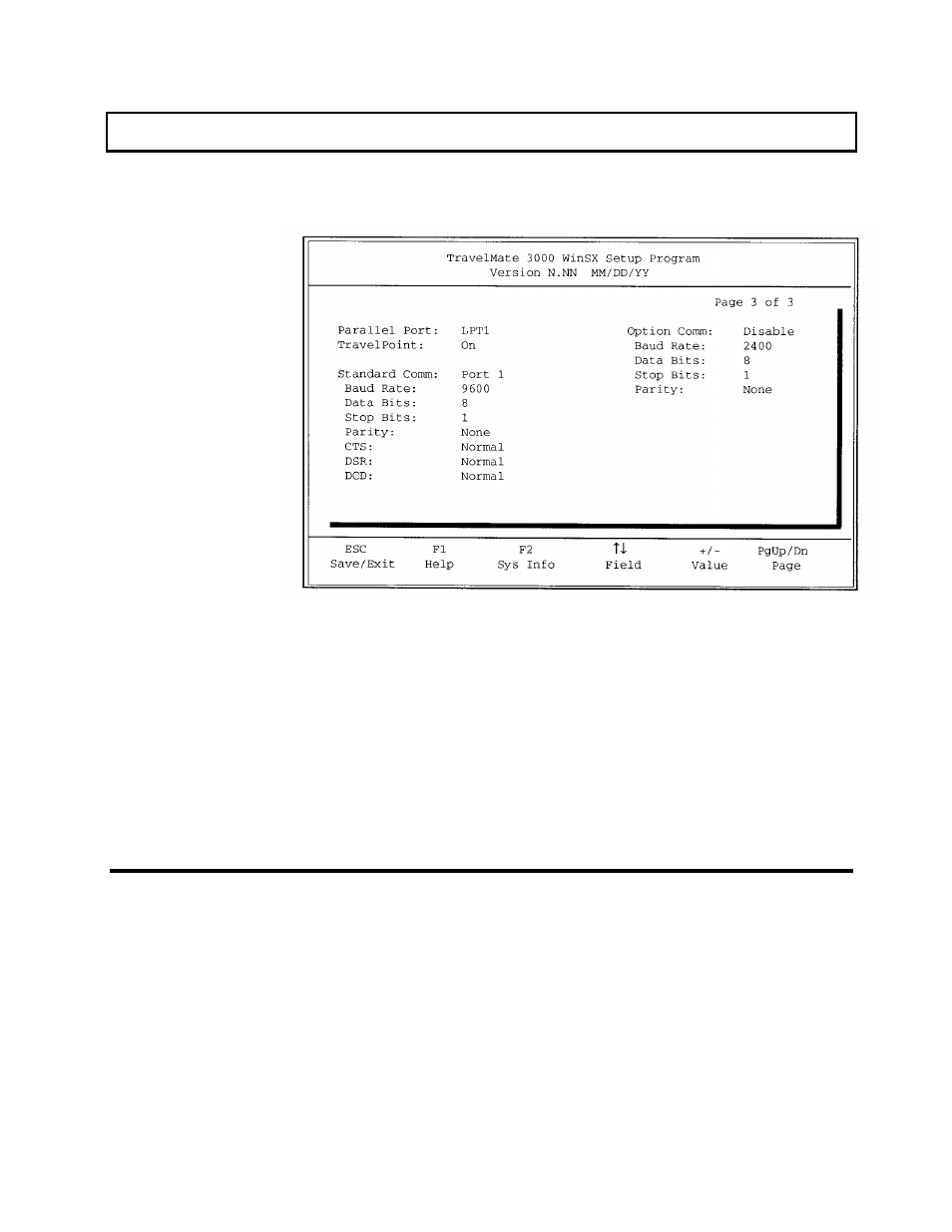 Parallel port, Travelpoint, External communications, page 3 | Texas Instruments 3000 WinSX User Manual | Page 91 / 219