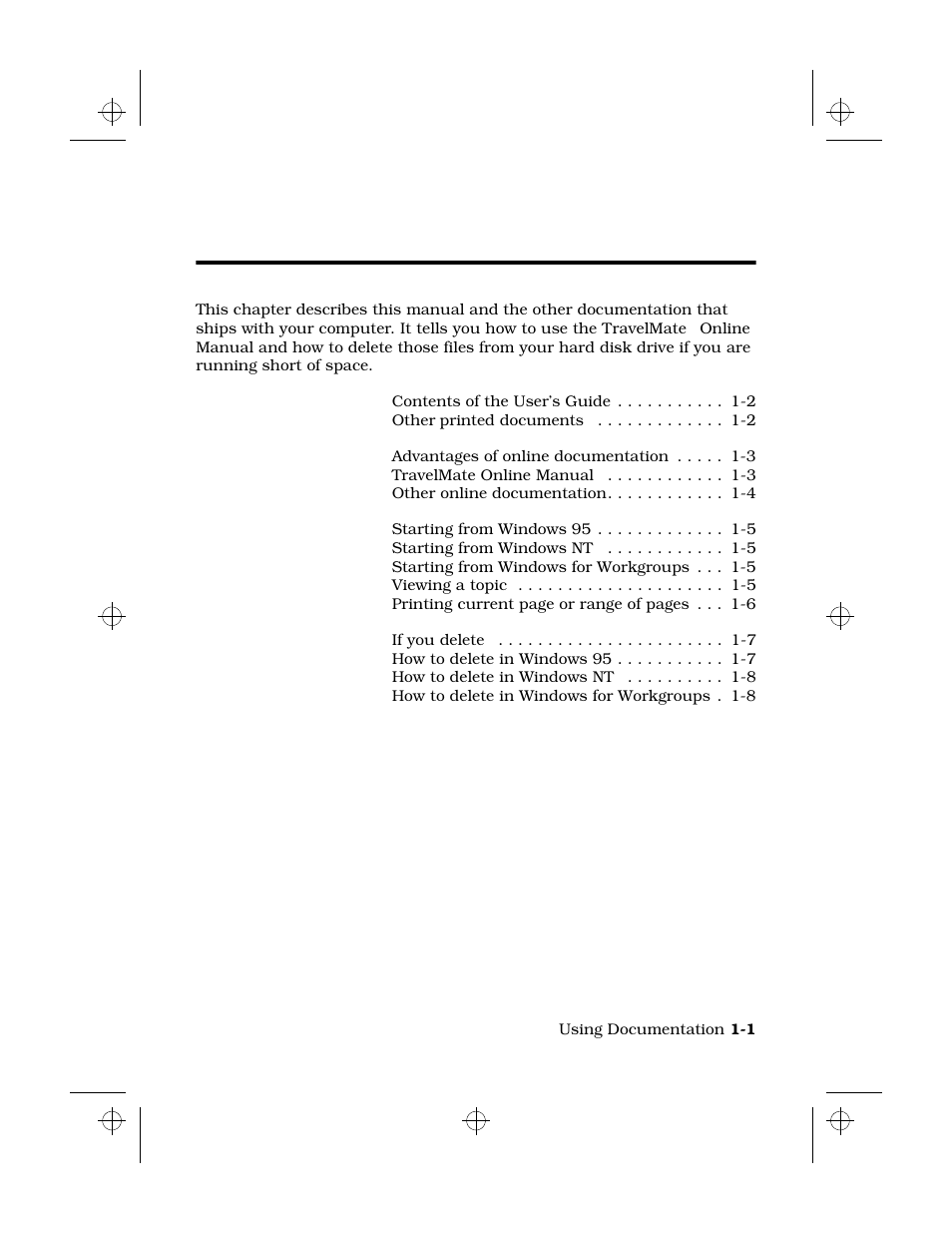 Using documentation, Chapter 1: using documentation, 1using documentation | Texas Instruments 6100 User Manual | Page 11 / 113