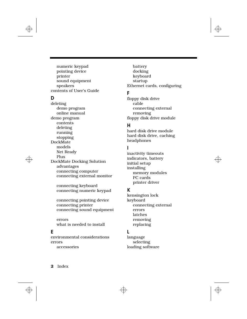 Index | Texas Instruments 6100 User Manual | Page 110 / 113