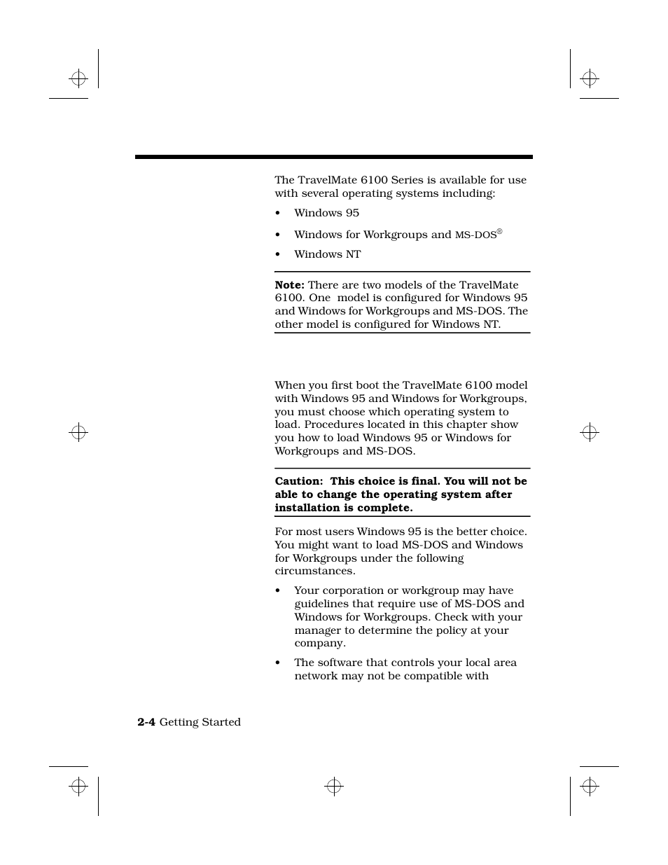 Running the setup program, Which operating system to load, Windows 95 or windows for | Workgroups and ms-dos | Texas Instruments 6100 User Manual | Page 22 / 113
