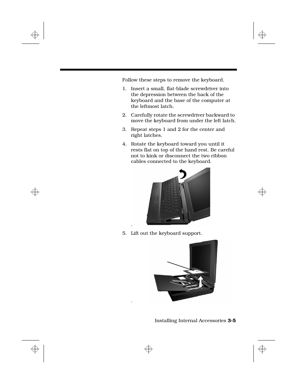Removing the keyboard | Texas Instruments 6100 User Manual | Page 39 / 113