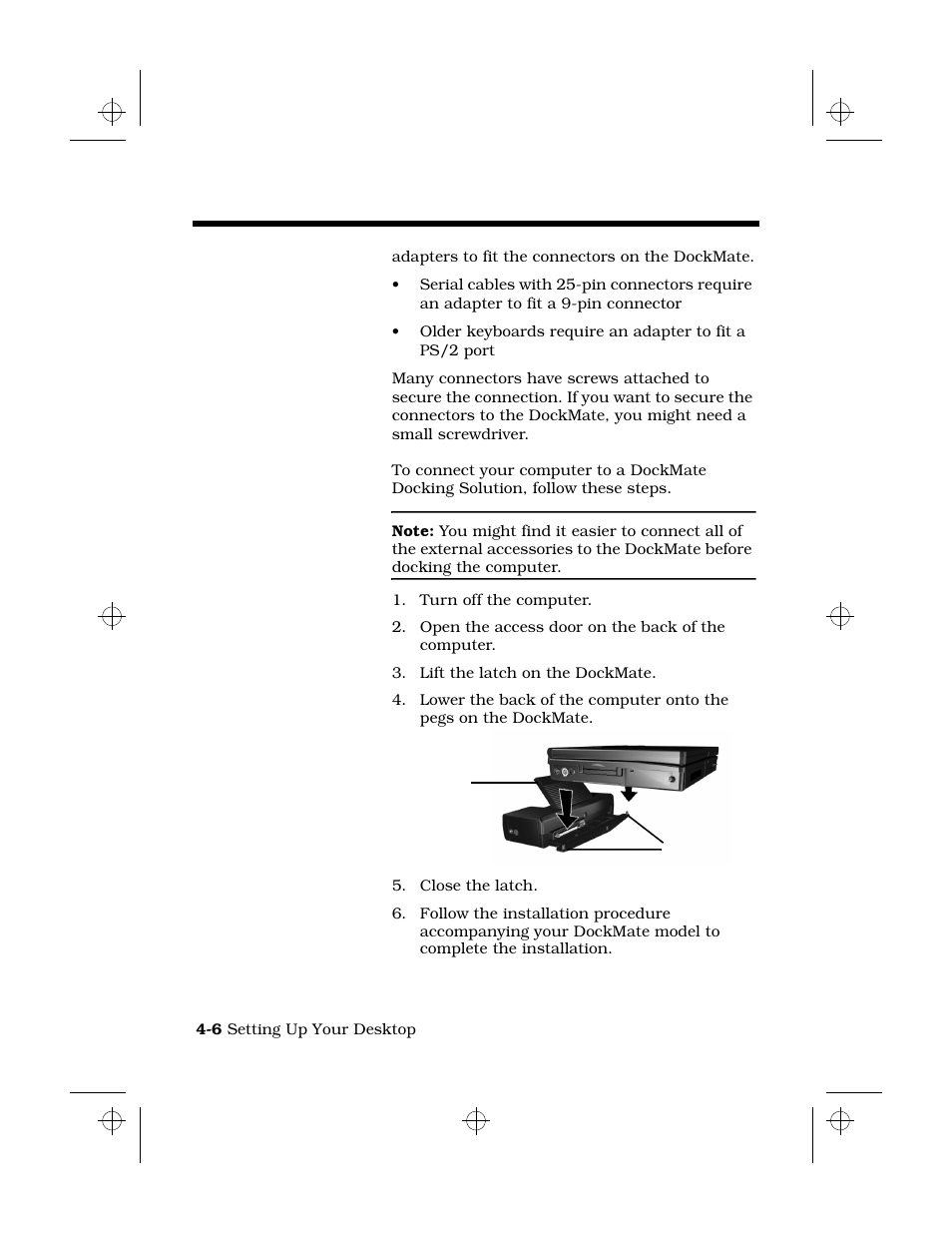Installation procedure, Installing a dockmate docking solution | Texas Instruments 6100 User Manual | Page 56 / 113