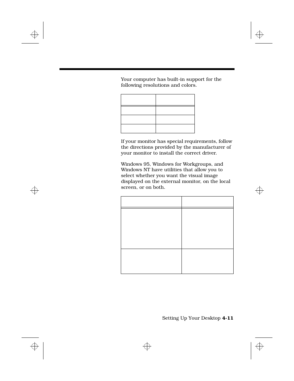 Supported monitors, Operating the computer with an, External monitor | Connecting a monitor | Texas Instruments 6100 User Manual | Page 61 / 113