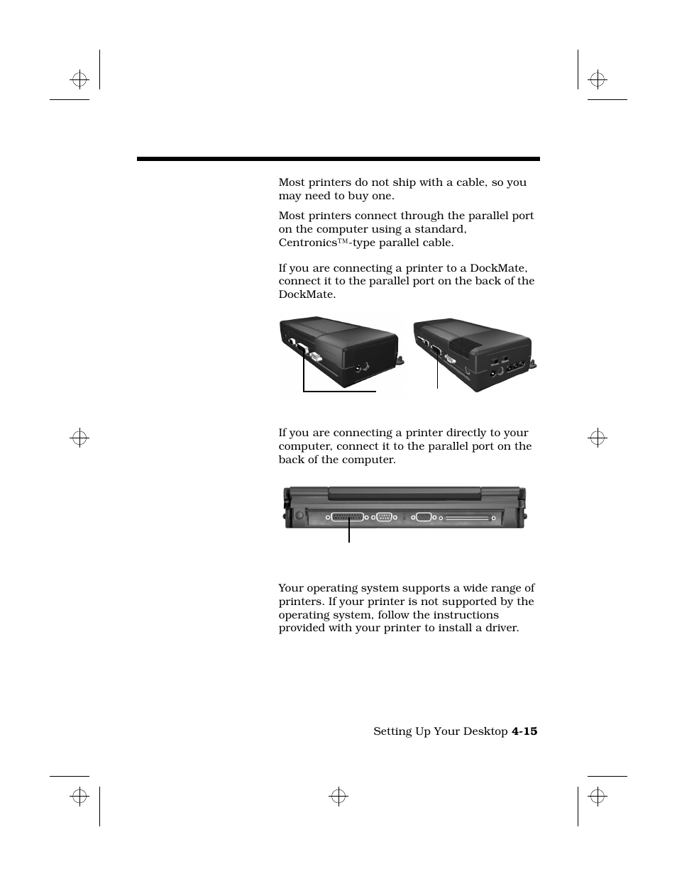 Connecting a printer, Required cables/connectors, Connecting to a dockmate | Connecting directly to computer, Installing a printer driver | Texas Instruments 6100 User Manual | Page 65 / 113