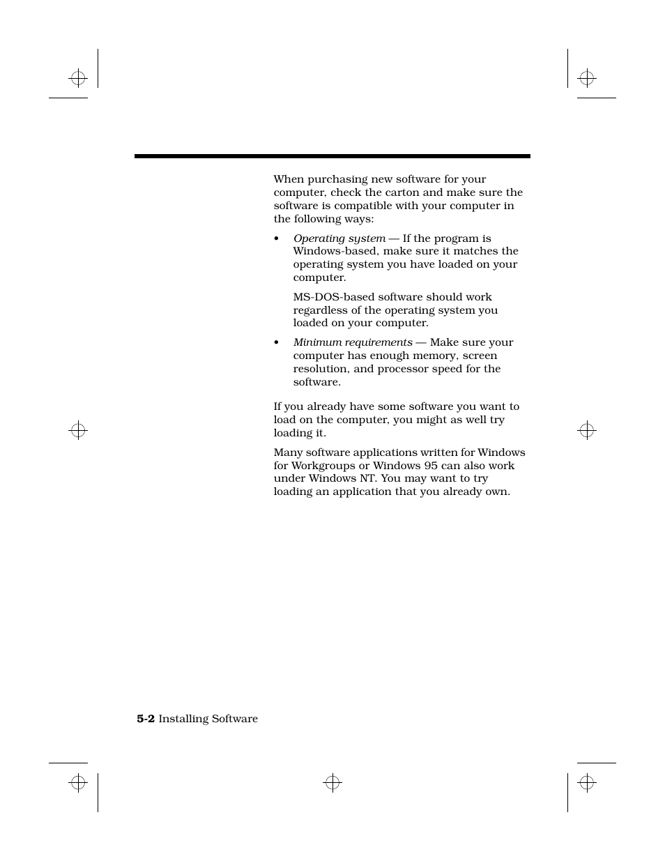 Selecting software for the computer, Purchasing new software, Using existing software | Texas Instruments 6100 User Manual | Page 72 / 113