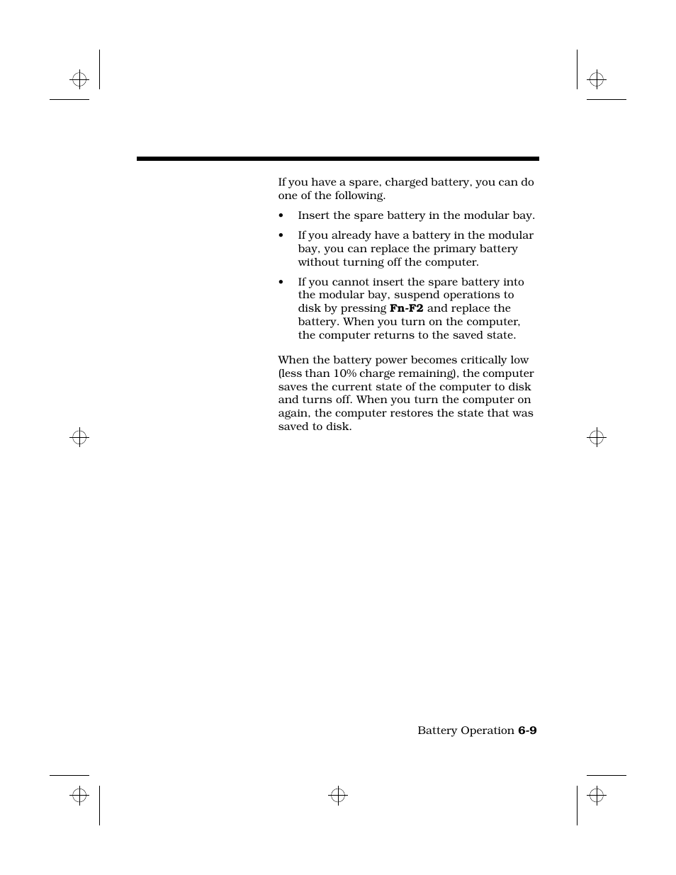 Replacing battery, Suspending to disk, Responding to a low battery condition | Texas Instruments 6100 User Manual | Page 85 / 113