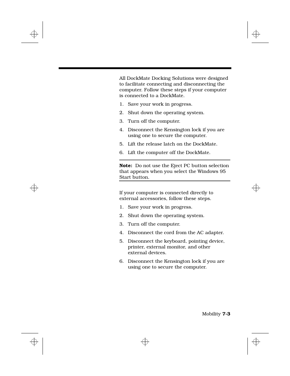 Disconnecting from the desktop, Disconnecting from a dockmate, Disconnecting from external accessories | Texas Instruments 6100 User Manual | Page 89 / 113
