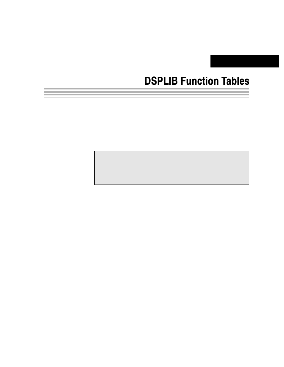 Dsplib function tables, Chapter 3 | Texas Instruments TMS320C64X User Manual | Page 19 / 169