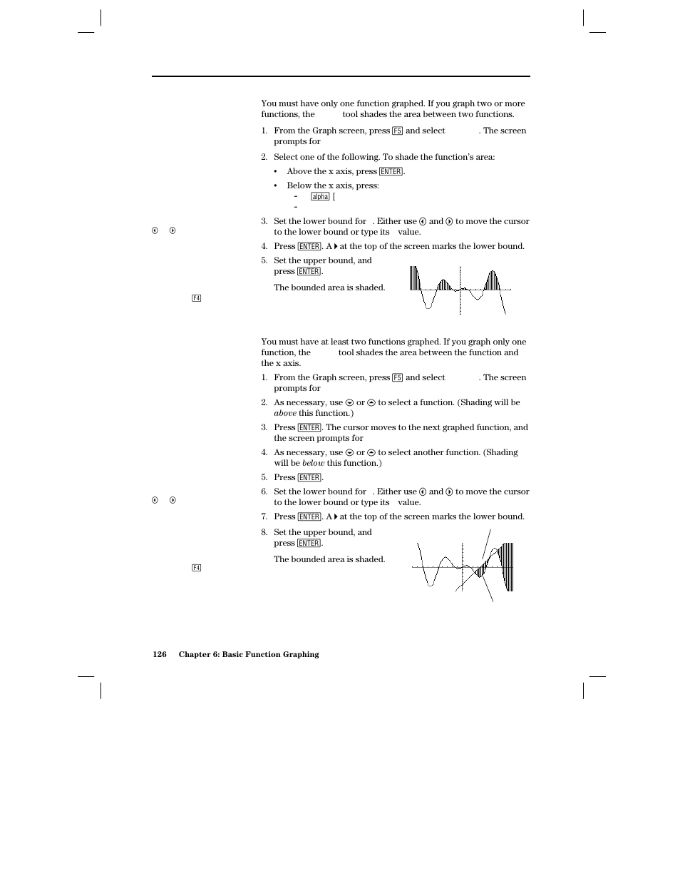 Shading the area between a function and the x axis | Texas Instruments PLUS TI-89 User Manual | Page 143 / 623