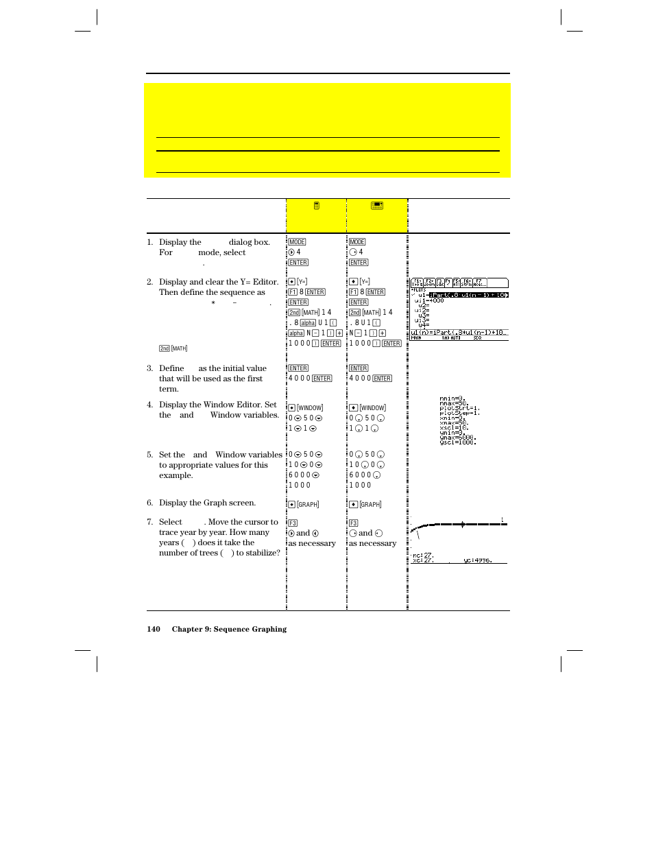 Preview of sequence graphing | Texas Instruments PLUS TI-89 User Manual | Page 157 / 623