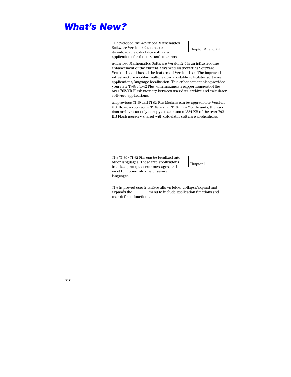 What's new, Language localization, Improved user interface | What’s new | Texas Instruments PLUS TI-89 User Manual | Page 16 / 623