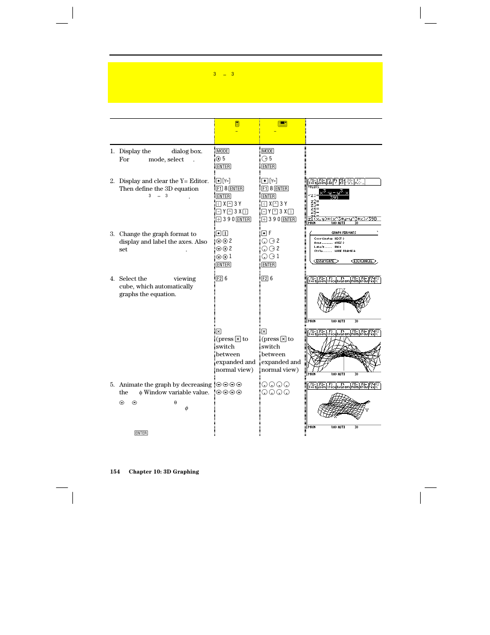 Preview of 3d graphing | Texas Instruments PLUS TI-89 User Manual | Page 171 / 623