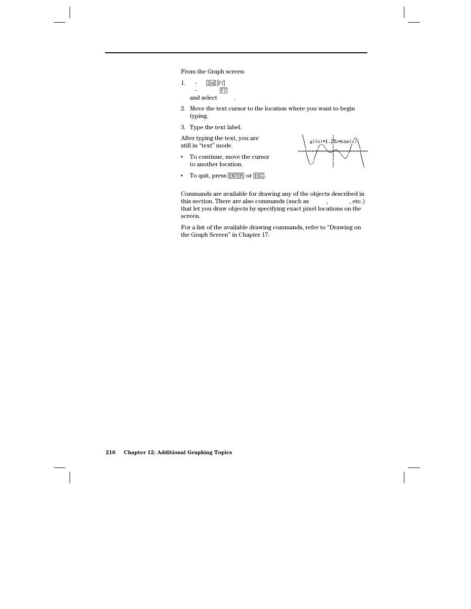 Typing text labels, From the home screen or a program | Texas Instruments PLUS TI-89 User Manual | Page 233 / 623