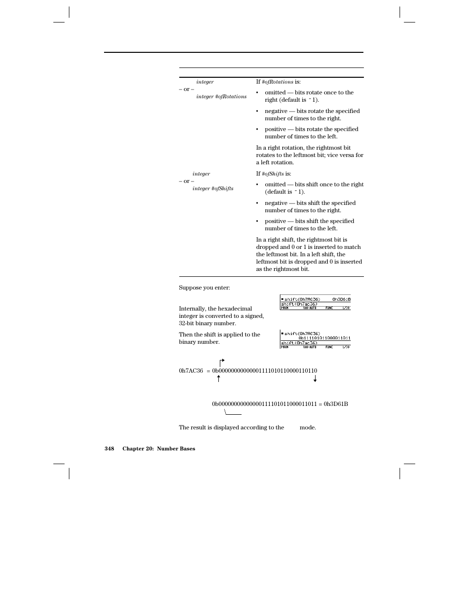 Rotating and shifting bits | Texas Instruments PLUS TI-89 User Manual | Page 365 / 623