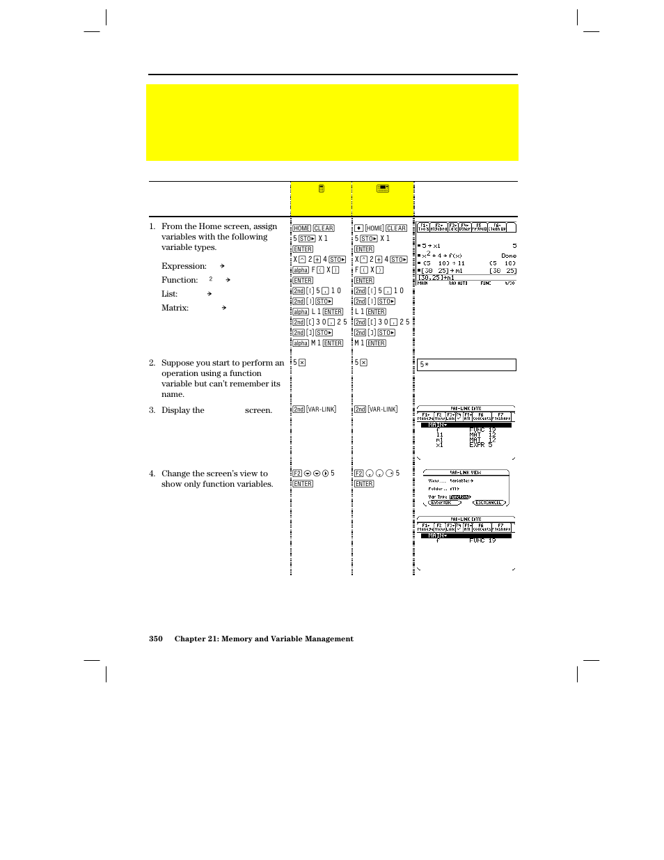 Preview of memory and variable management | Texas Instruments PLUS TI-89 User Manual | Page 367 / 623