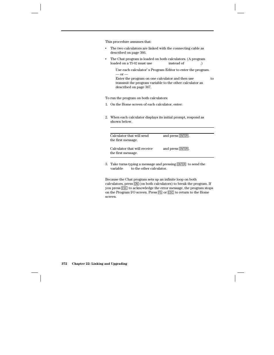 Running the program, Stopping the program | Texas Instruments PLUS TI-89 User Manual | Page 389 / 623