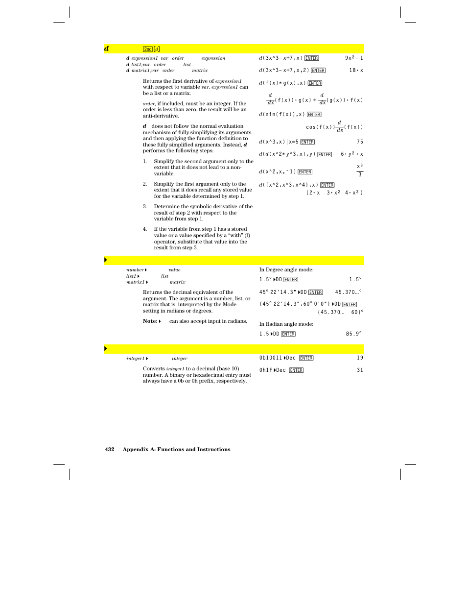 4dec | Texas Instruments PLUS TI-89 User Manual | Page 449 / 623